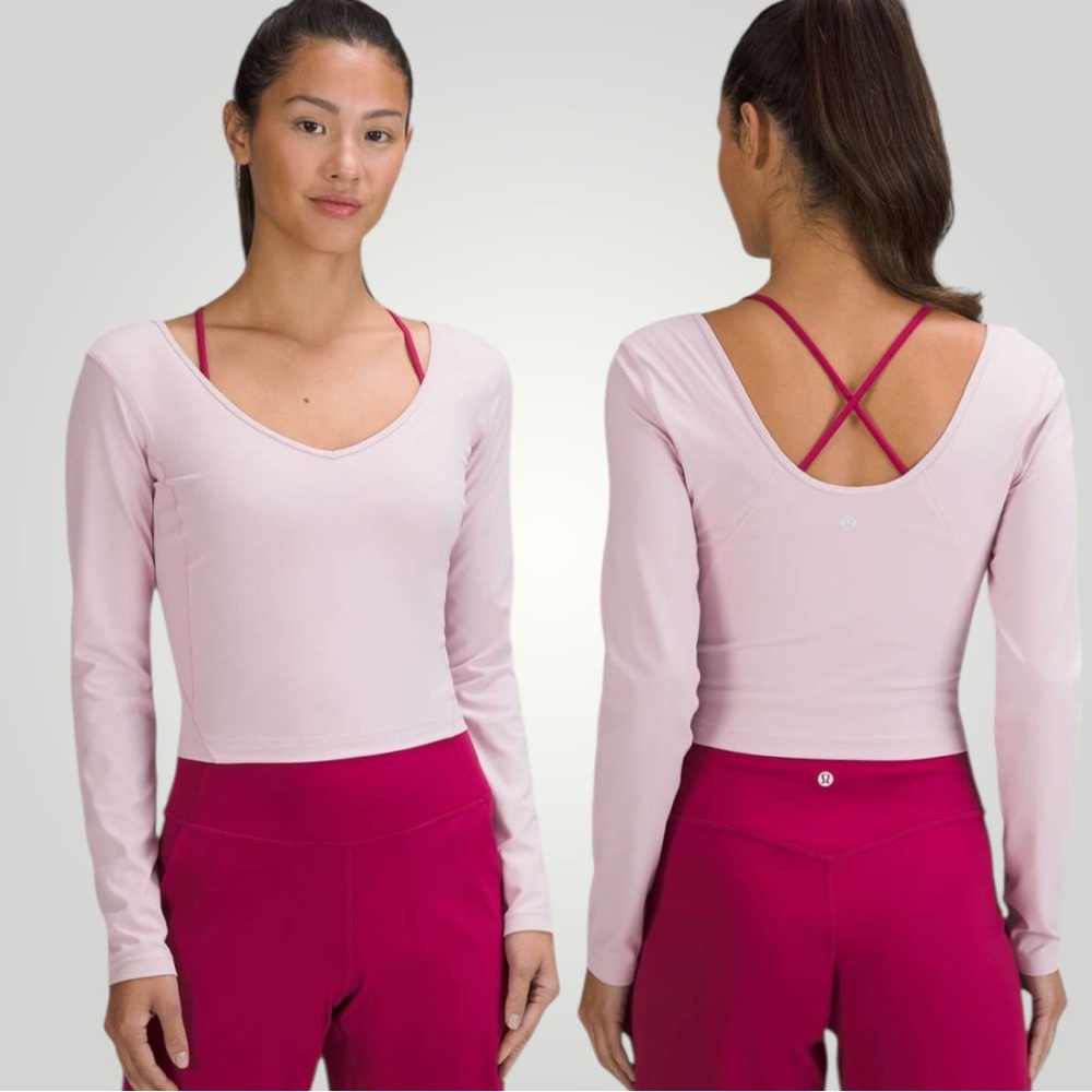 Lululemon Align Long Sleeve Shirt (Nulu Cropped Top) Pink Peony Baby Pink